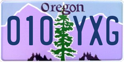 OR license plate 010YXG