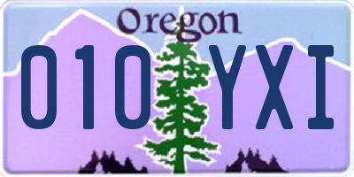 OR license plate 010YXI