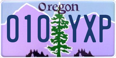 OR license plate 010YXP