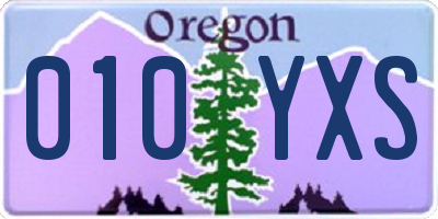 OR license plate 010YXS