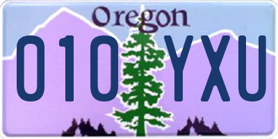 OR license plate 010YXU