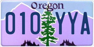 OR license plate 010YYA