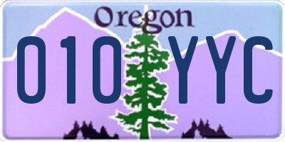 OR license plate 010YYC