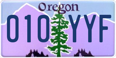 OR license plate 010YYF