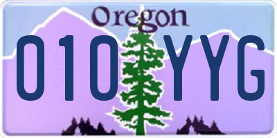 OR license plate 010YYG