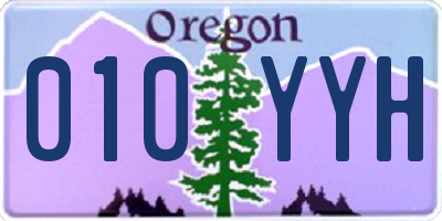 OR license plate 010YYH