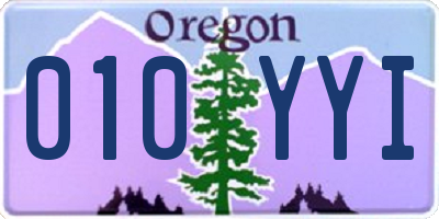 OR license plate 010YYI