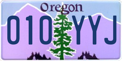 OR license plate 010YYJ