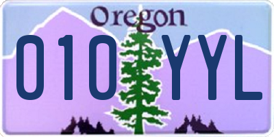 OR license plate 010YYL