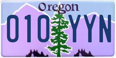 OR license plate 010YYN