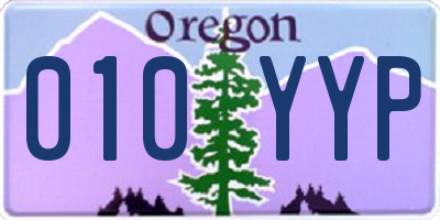 OR license plate 010YYP