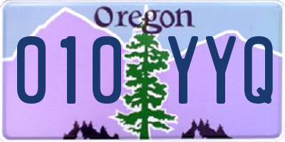 OR license plate 010YYQ