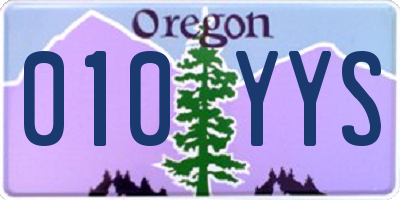 OR license plate 010YYS
