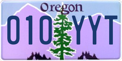OR license plate 010YYT