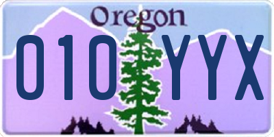 OR license plate 010YYX