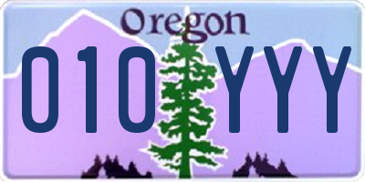 OR license plate 010YYY
