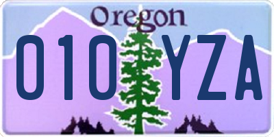 OR license plate 010YZA