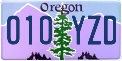 OR license plate 010YZD