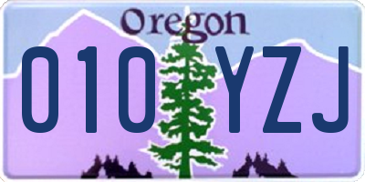 OR license plate 010YZJ