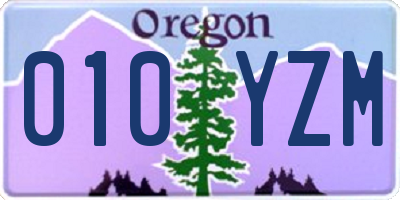 OR license plate 010YZM