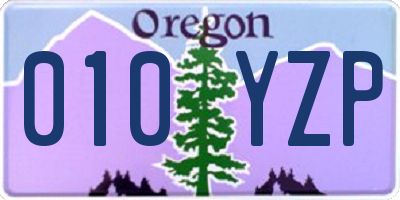OR license plate 010YZP