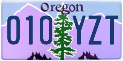 OR license plate 010YZT
