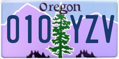 OR license plate 010YZV