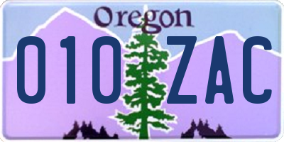 OR license plate 010ZAC