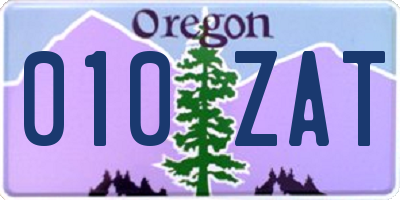OR license plate 010ZAT