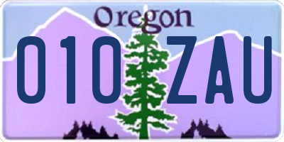 OR license plate 010ZAU