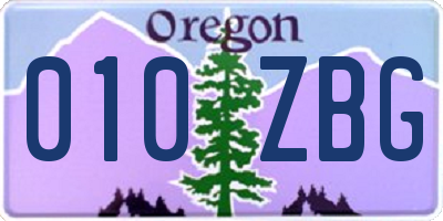 OR license plate 010ZBG