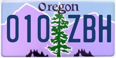 OR license plate 010ZBH