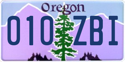 OR license plate 010ZBI