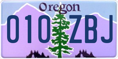 OR license plate 010ZBJ