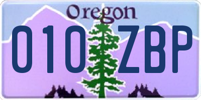 OR license plate 010ZBP