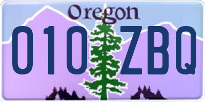 OR license plate 010ZBQ