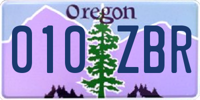 OR license plate 010ZBR