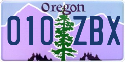 OR license plate 010ZBX