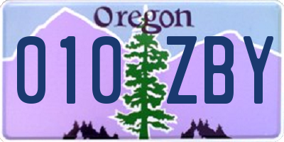 OR license plate 010ZBY