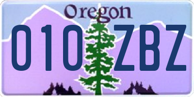 OR license plate 010ZBZ