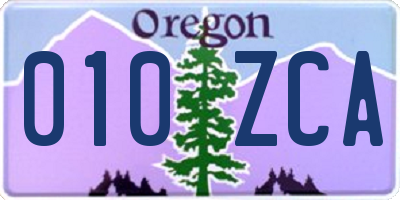 OR license plate 010ZCA