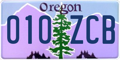 OR license plate 010ZCB
