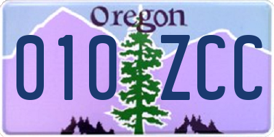 OR license plate 010ZCC