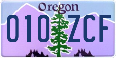 OR license plate 010ZCF