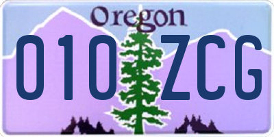 OR license plate 010ZCG