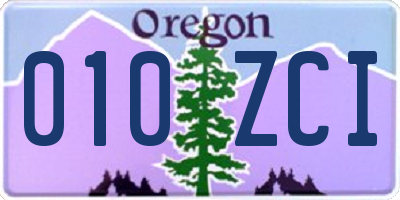 OR license plate 010ZCI