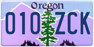 OR license plate 010ZCK