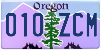 OR license plate 010ZCM