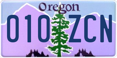 OR license plate 010ZCN