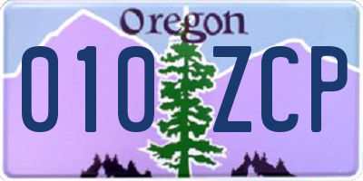 OR license plate 010ZCP